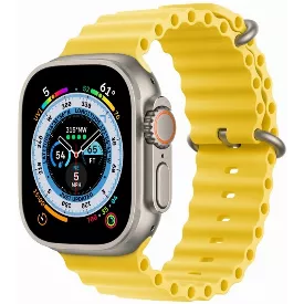 Умные часы Apple Watch Ultra 49 мм Titanium Case, титановый/желтый Ocean Band
